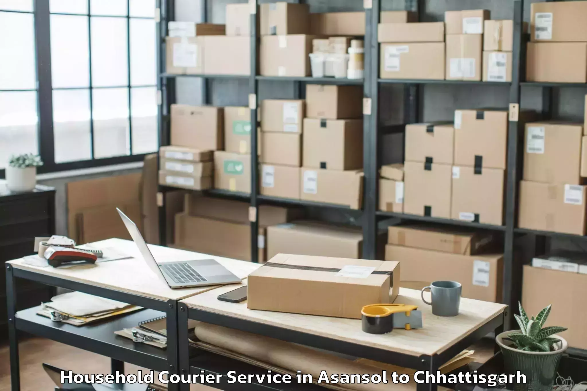 Reliable Asansol to Mungeli Household Courier